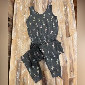 PixieLane Gray Star Pattern Romper size 8